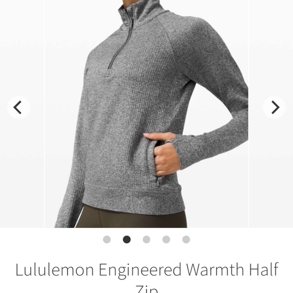 Lululemon Engineered Warmth Graphite Grey 1/2 Zip Pullover & Joggers Set Size 8